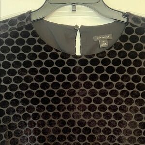 Ann Taylor Black Velvet Circle Pattern Dress